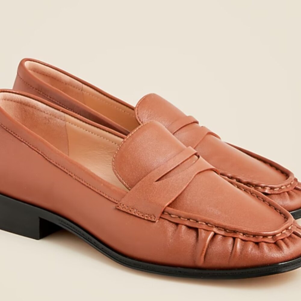 NWT Jcrew Maison ruched loafers in leather